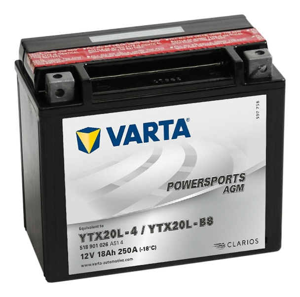 Varta Powersports AGM YTX20L-BS